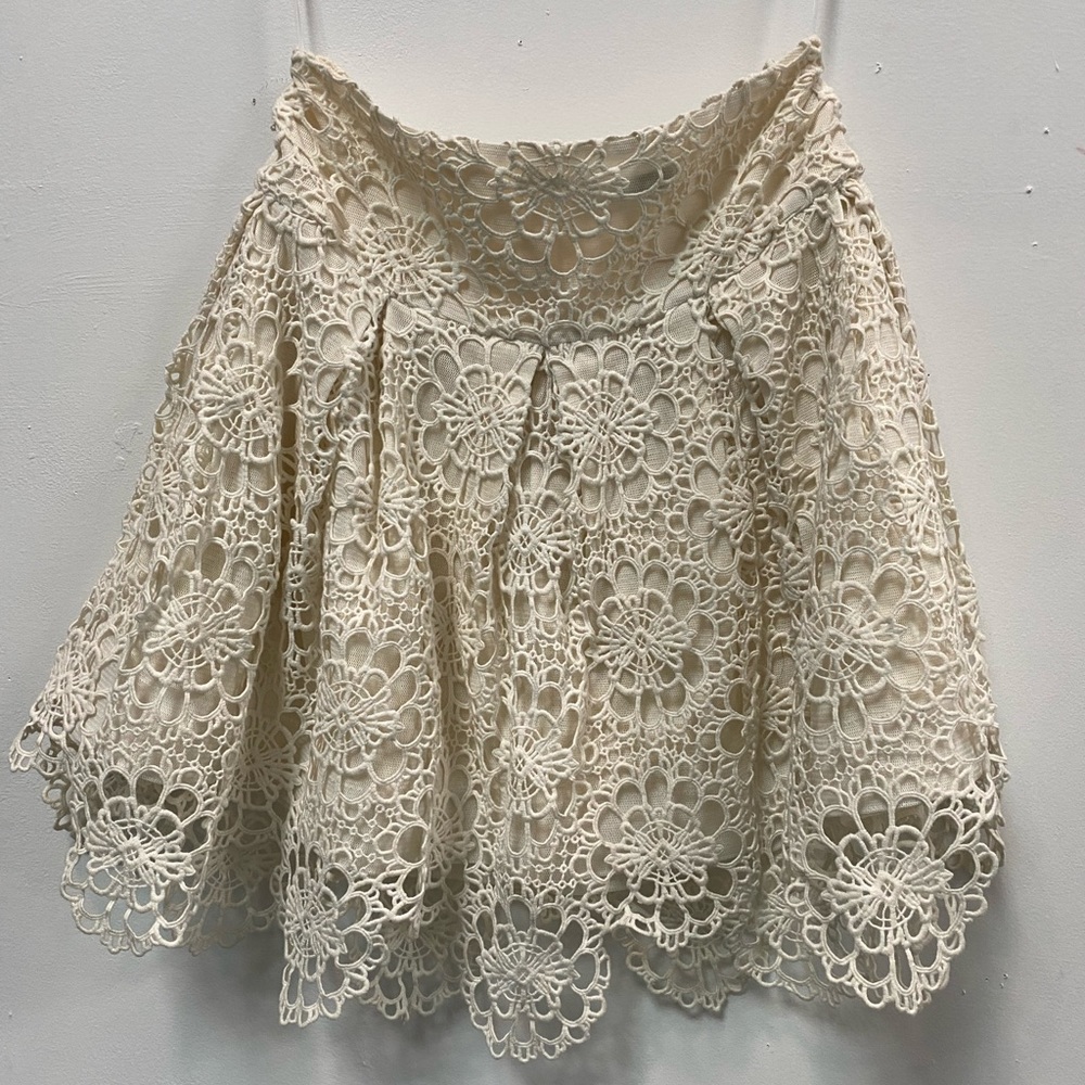 Ralph Lauren skirt, cream lace crochet overlay size 6